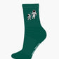 womens small steps green crew sock
