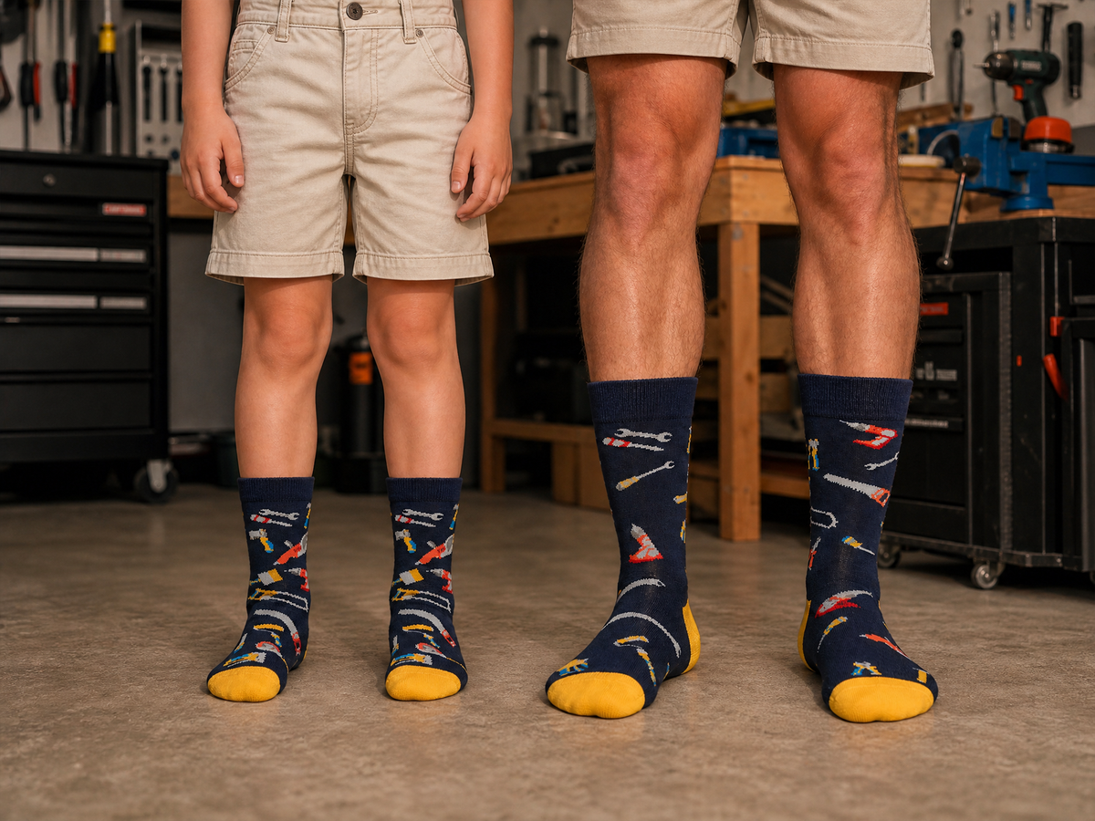 2PK DUO MENS & KIDS TRADIE BAMBOO SOCKS