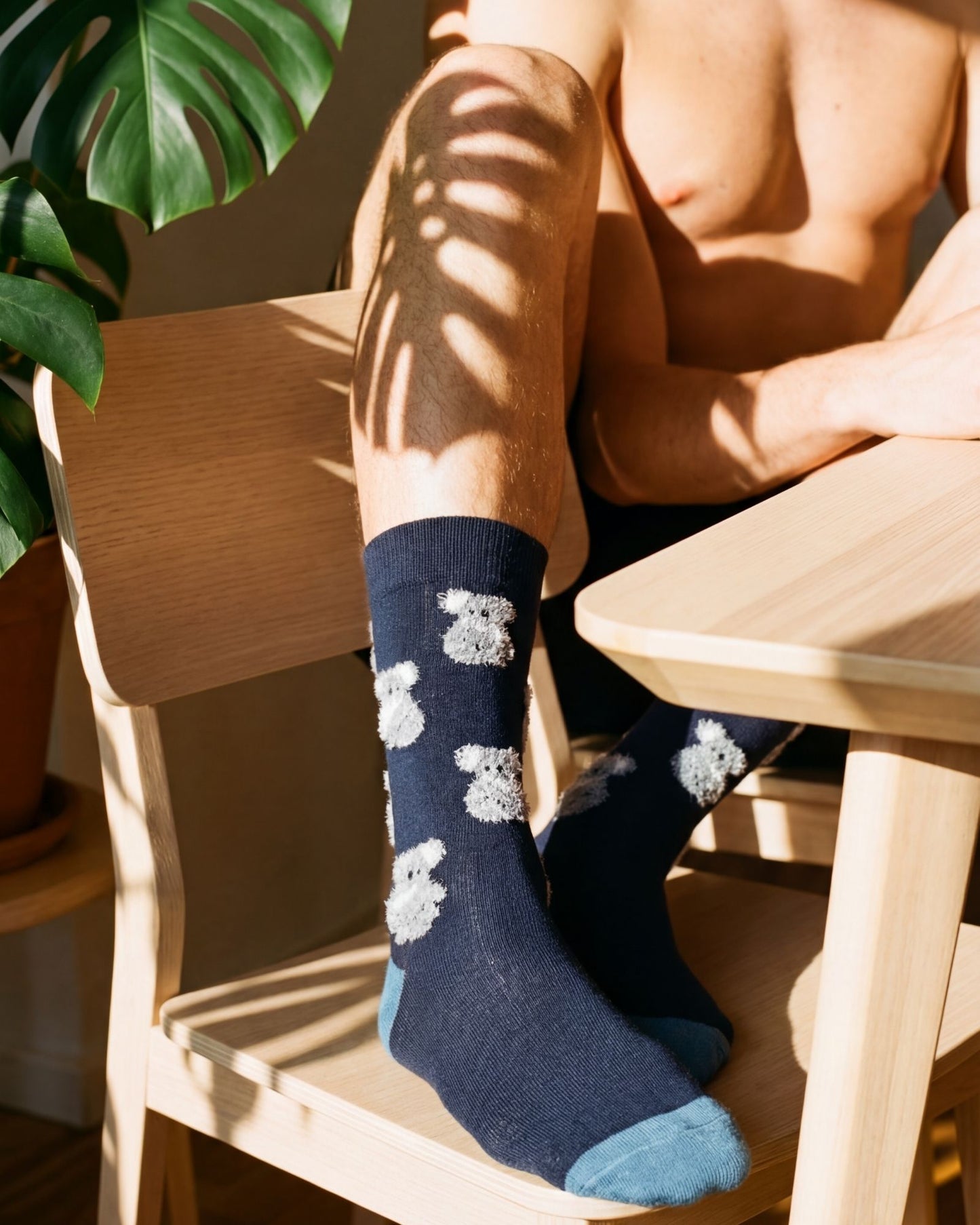 MENS FLUFFY KOALA BAMBOO SOCK