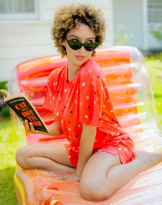 WOMENS KITTY CAT BAMBOO NIGHT-TEE