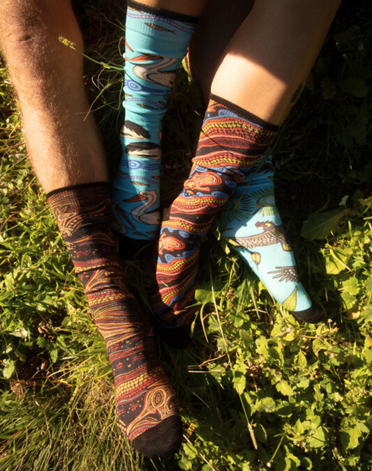 WOMENS INDIGENOUS KANGAROO SOCK – AUSTRALIAN DESIGN & HYPOALLERGENIC