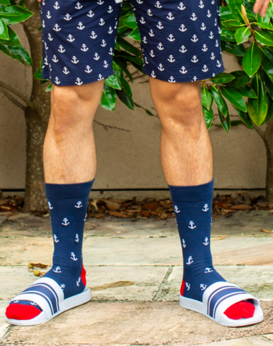 MENS ANCHORS BAMBOO SOCK