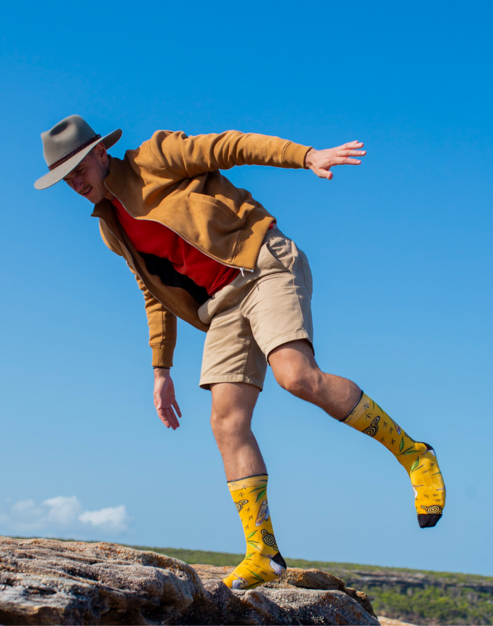 MENS NATIVE AUSTRALIAN KOOKABURRA  BAMBOO SOCK