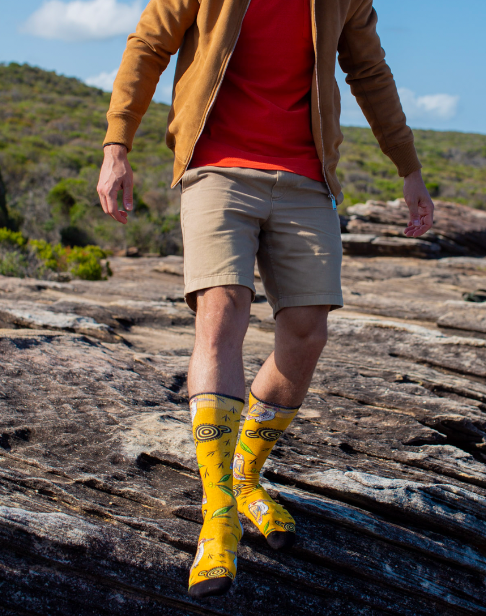 MENS NATIVE AUSTRALIAN KOOKABURRA  BAMBOO SOCK