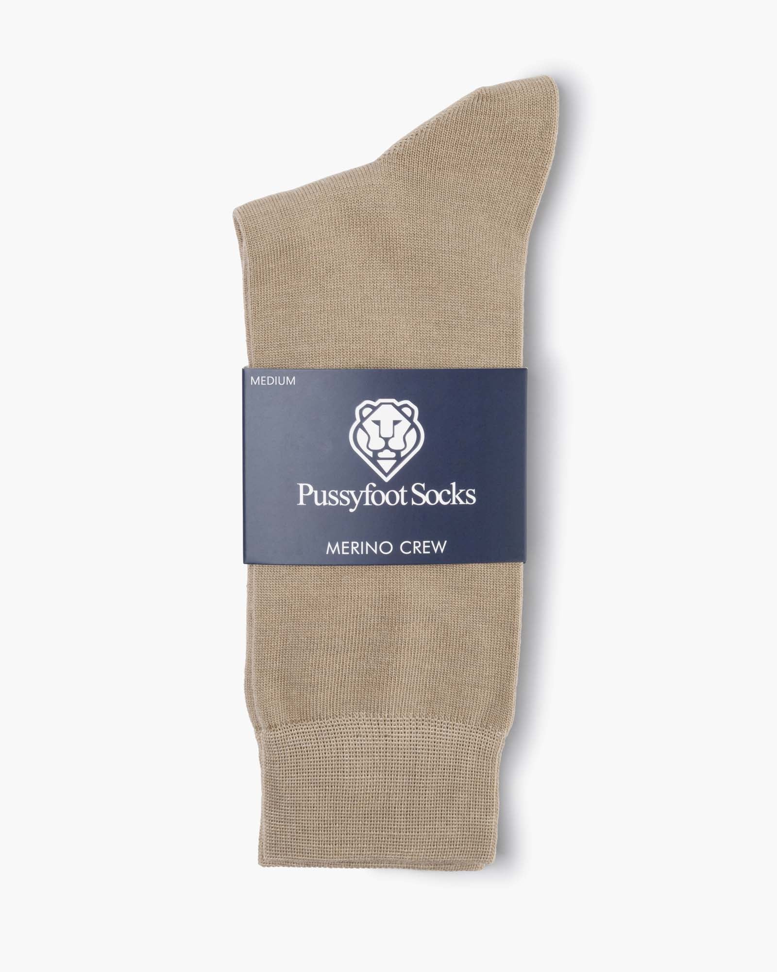 beige wool blend sock