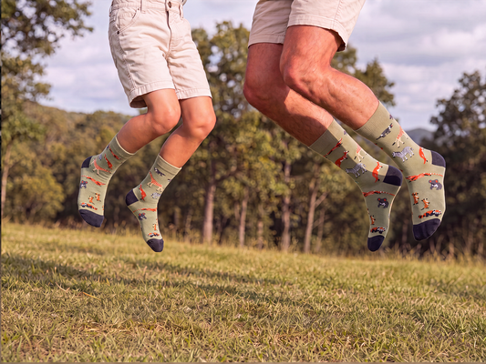 2PK DUO MENS & KIDS WILD THINGS BAMBOO SOCKS