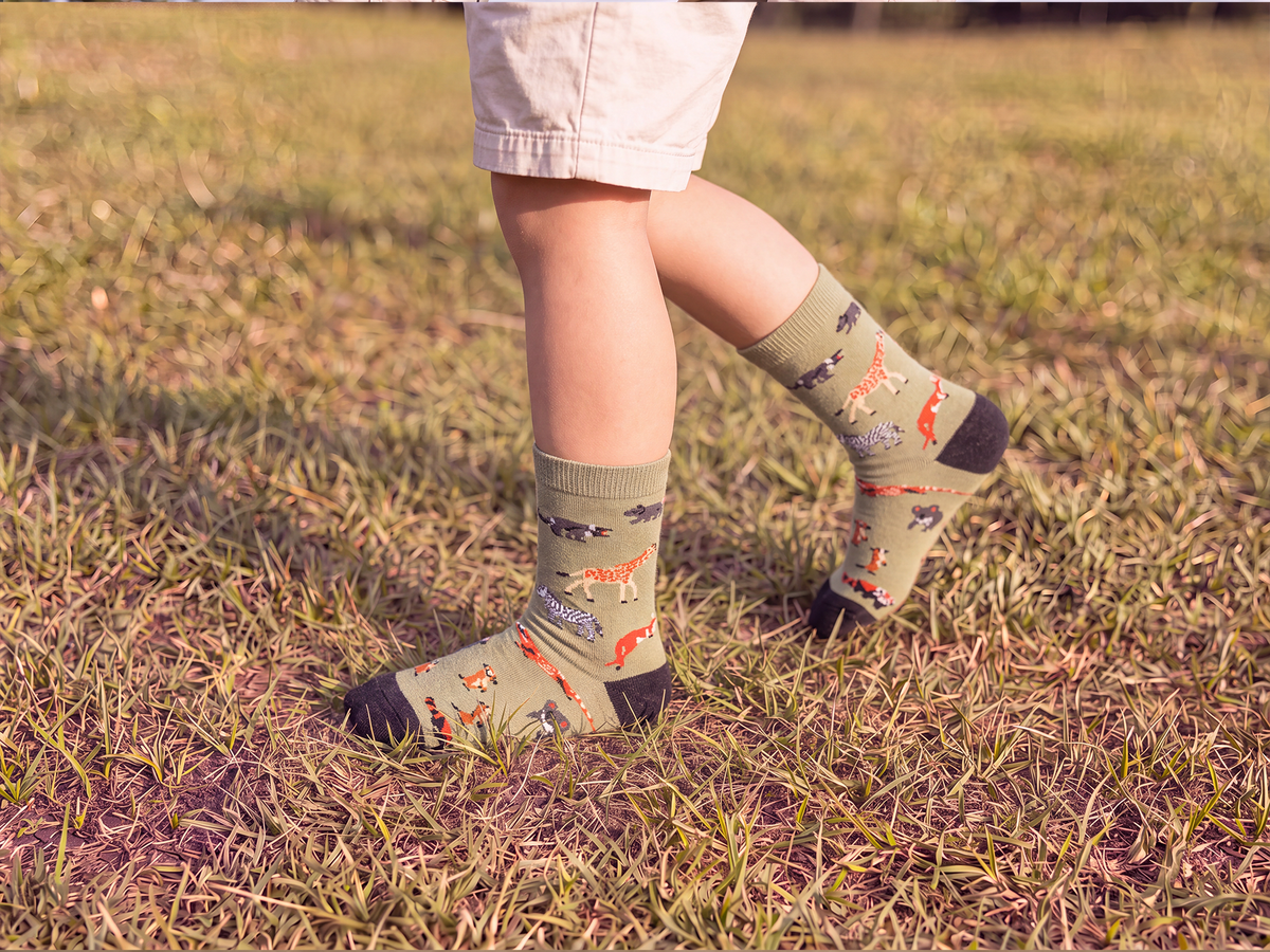 2PK DUO MENS & KIDS WILD THINGS BAMBOO SOCKS