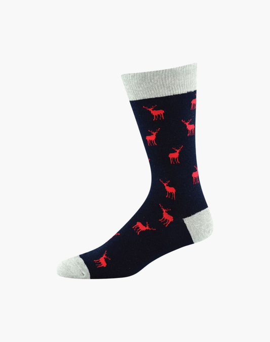 MENS DITSY DEER BAMBOO SOCK