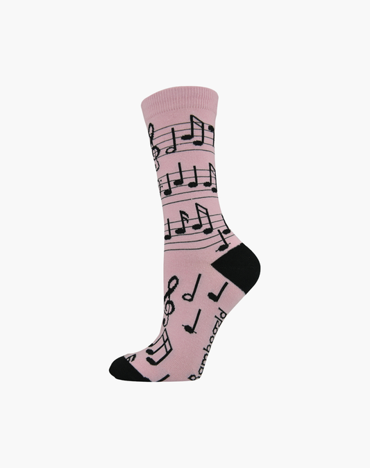 WOMENS MUSICAL NOTES BAMBOO SOCK