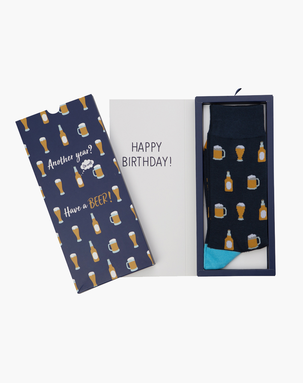 MENS BEER BAMBOO SOCK CARD