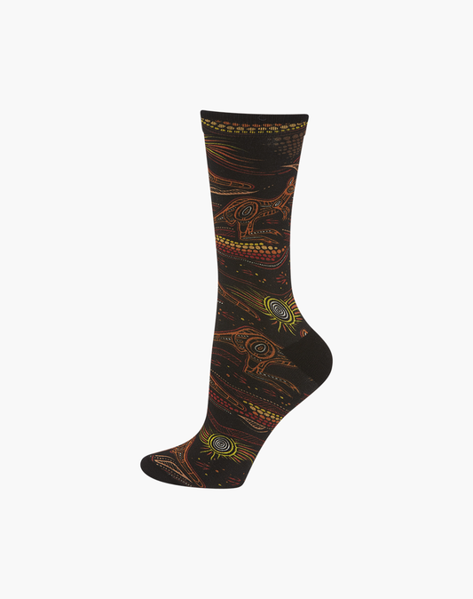 WOMENS INDIGENOUS KANGAROO SOCK – AUSTRALIAN DESIGN & HYPOALLERGENIC
