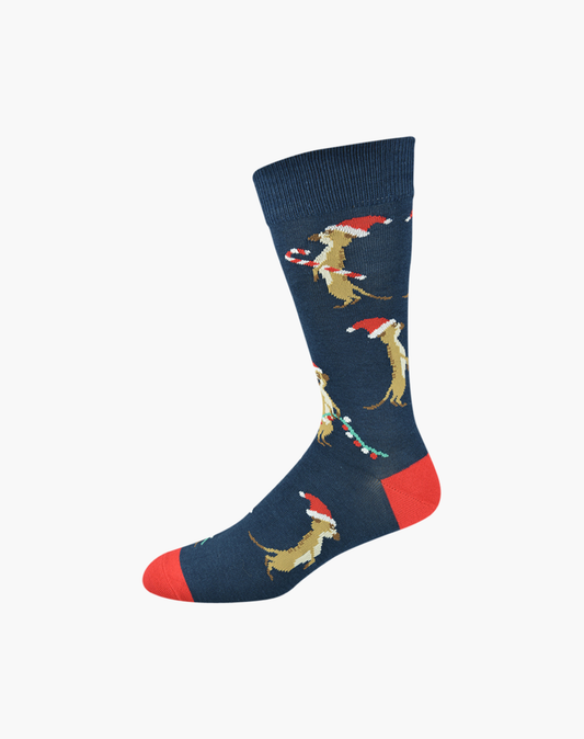 MENS XMAS MEERKAT BAMBOO SOCK