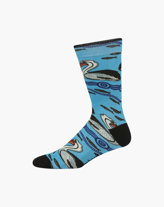 MENS NATIVE AUSTRALIAN PELICAN BAMBOO SOCK