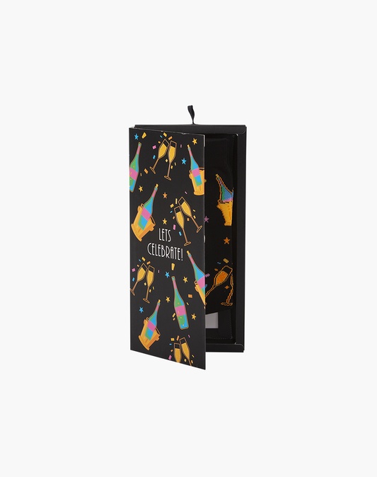 MENS LET'S CELEBRATE BAMBOO SOCK CARD