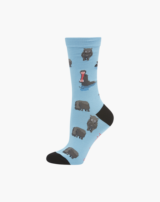 WOMENS HUNGRY HIPPO BAMBOO SOCK