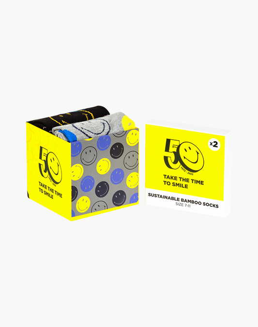 MENS SMILEY 2PK GIFT BOX