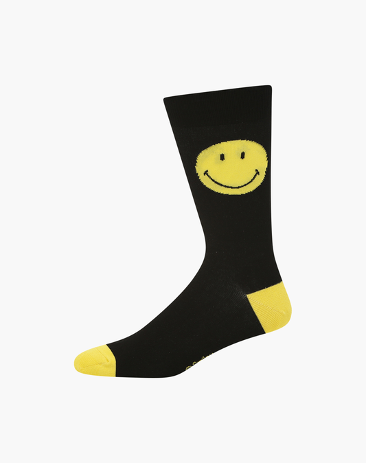 MENS SMILEY HAPPY FEET BAMBOO SOCK