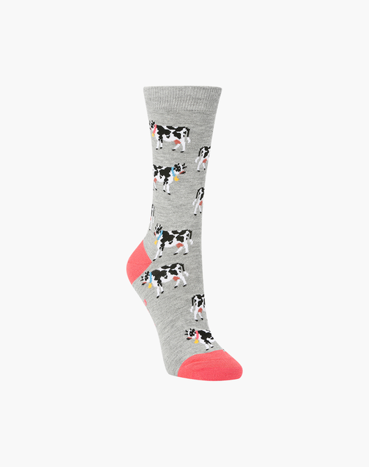 WOMENS JEZEBEL COW BAMBOO SOCK