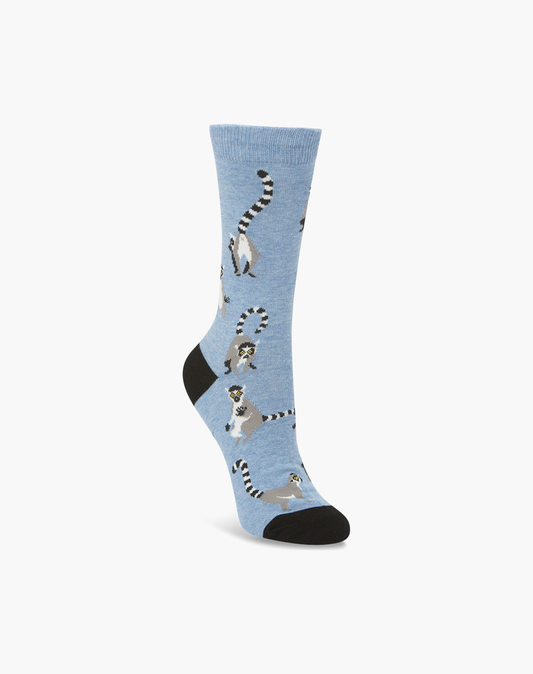 WOMENS RING TAILED LEMURS BAMBOO SOCK