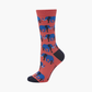 WOMENS BLUE ELEPHANT BAMBOO SOCK