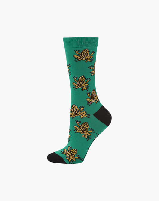 WOMENS CORROBOREE FROGS BAMBOO SOCK