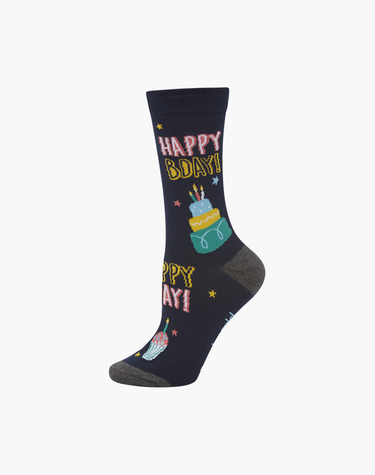 WOMENS HAPPY BIRTHDAY BAMBOO SOCK