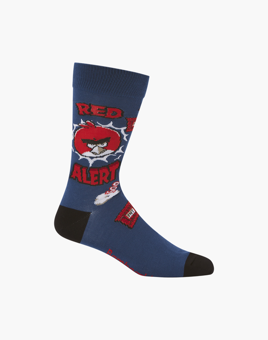 MENS ANGRY BIRDS RED ALERT BAMBOO SOCK - REG SIZE ONLY