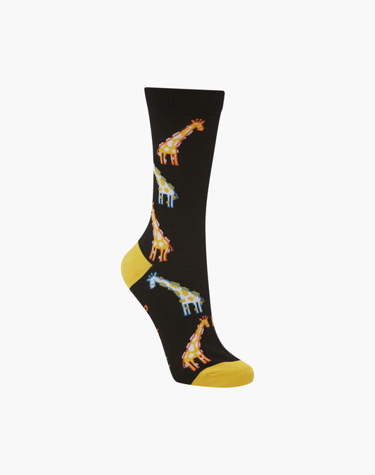 WOMENS SPOTTED GIRAFFE BAMBOO SOCK