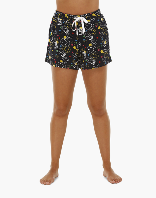 WOMENS SMILEY TAKE THE TIME TO SMILE BAMBOO JERSEY SLEEP SHORT