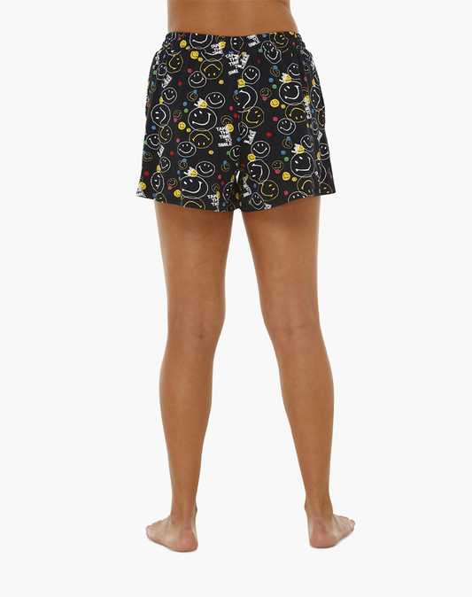 WOMENS SMILEY TAKE THE TIME TO SMILE BAMBOO JERSEY SLEEP SHORT