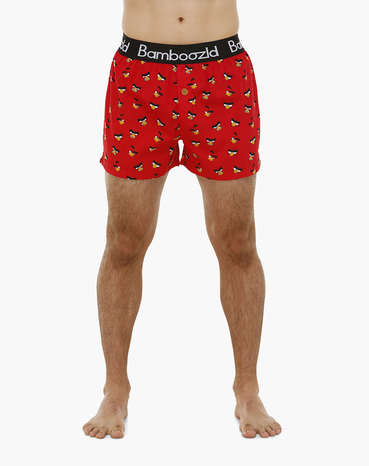 MENS ANGRY BIRDS RED BAMBOO BOXER SHORT