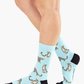 WOMENS SNOW LEOPARD BAMBOO SOCK