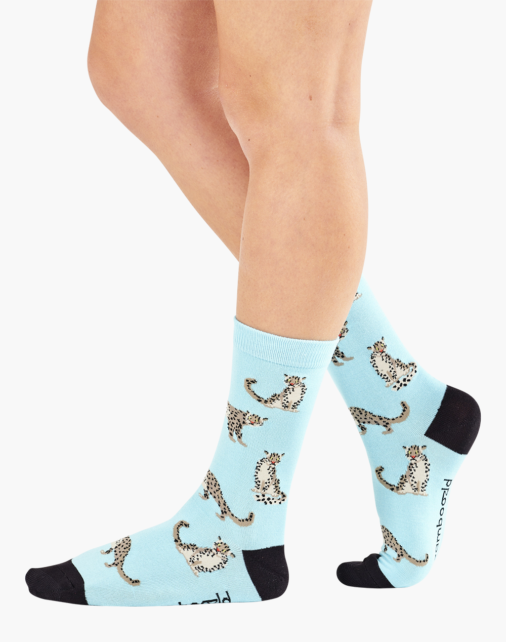 WOMENS SNOW LEOPARD BAMBOO SOCK